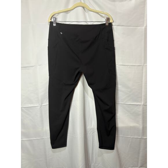 Nordstrom Zella Studio Luxe High Waist Black Leggings Pocket Crop Size XL - Picture 6 of 7
